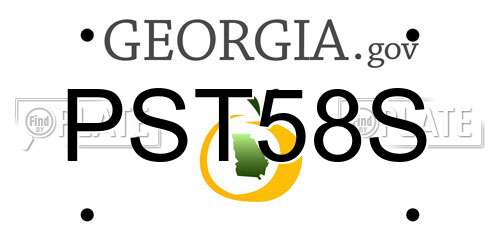 PST58S Georgia License Plate