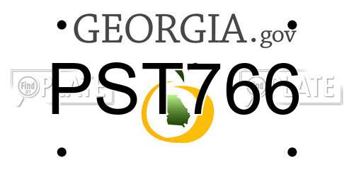 PST766 Georgia License Plate