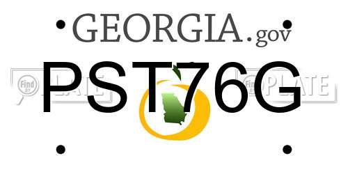 PST76G Georgia License Plate