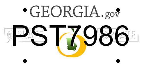 PST7986 Georgia License Plate