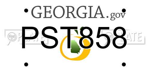 PST858 Georgia License Plate