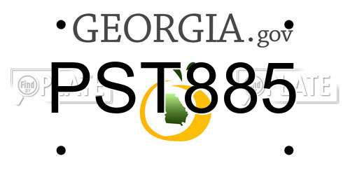 PST885 Georgia License Plate