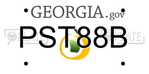 PST88B Georgia License Plate