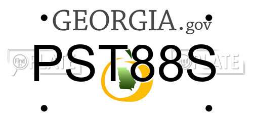 PST88S Georgia License Plate