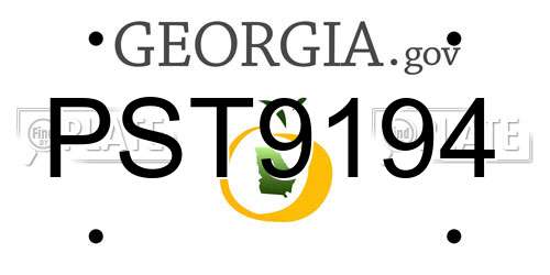 PST9194 Georgia License Plate