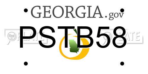 PSTB58 Georgia License Plate