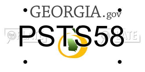 PSTS58 Georgia License Plate