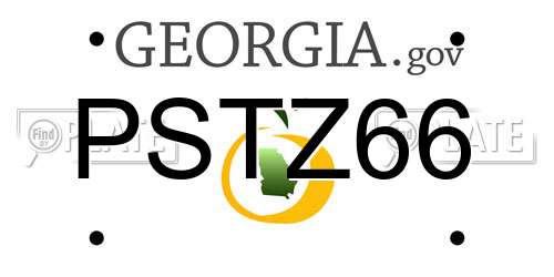 PSTZ66 Georgia License Plate