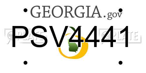 PSV4441 Georgia License Plate