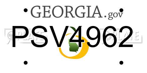 PSV4962 Georgia License Plate