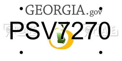 PSV7270 Georgia License Plate