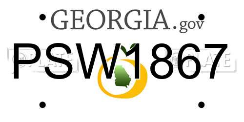 PSW1867 Georgia License Plate