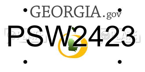 PSW2423 Georgia License Plate