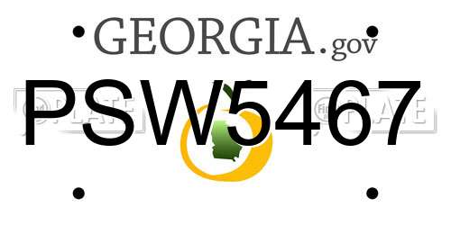 PSW5467 Georgia License Plate