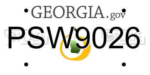 PSW9026 Georgia License Plate