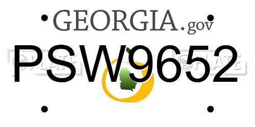 PSW9652 Georgia License Plate