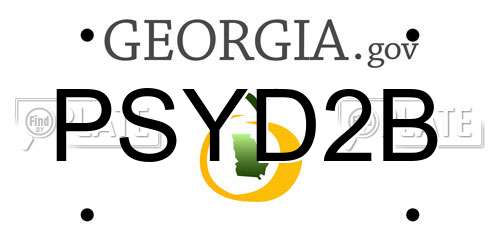 PSYD2B Georgia License Plate