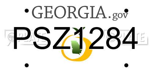 PSZ1284 Georgia License Plate