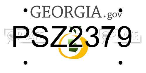 PSZ2379 Georgia License Plate