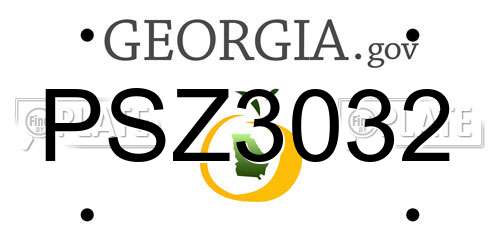 PSZ3032 Georgia License Plate