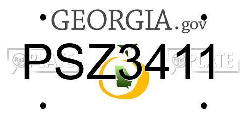 PSZ3411 Georgia License Plate
