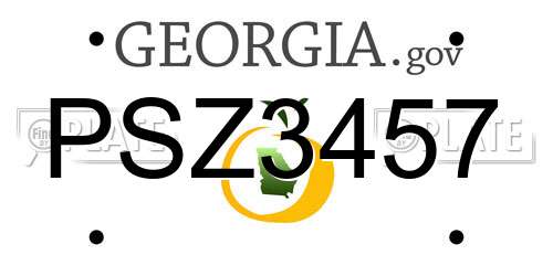 PSZ3457 Georgia License Plate