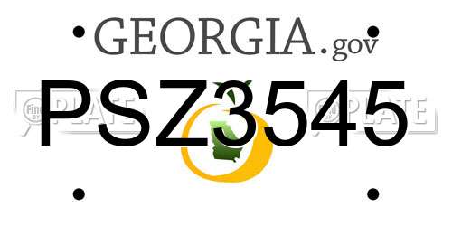 PSZ3545 Georgia License Plate