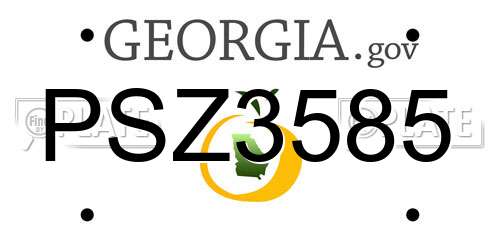 PSZ3585 Georgia License Plate