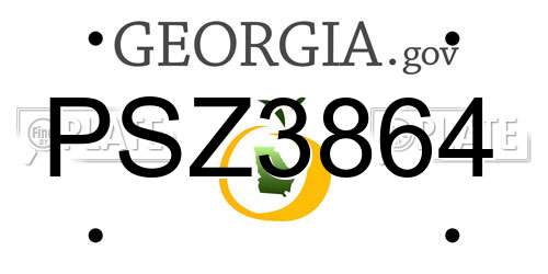 PSZ3864 Georgia License Plate