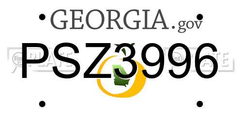 PSZ3996 Georgia License Plate