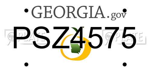 PSZ4575 Georgia License Plate