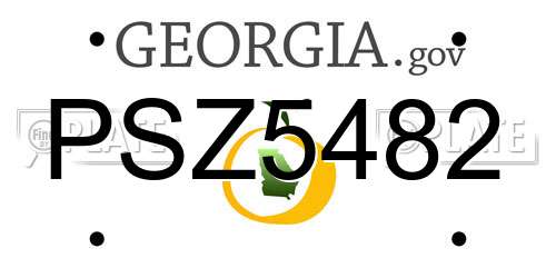 PSZ5482 Georgia License Plate