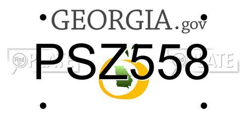 PSZ558 Georgia License Plate