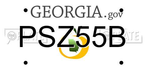 PSZ55B Georgia License Plate