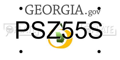 PSZ55S Georgia License Plate