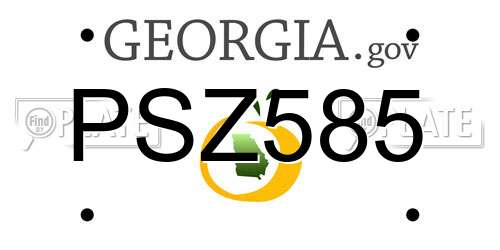 PSZ585 Georgia License Plate