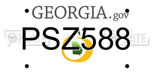 PSZ588 Georgia License Plate
