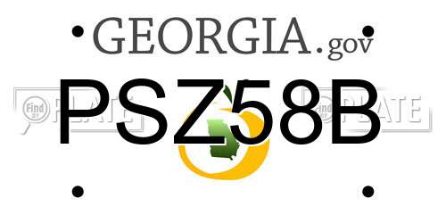 PSZ58B Georgia License Plate