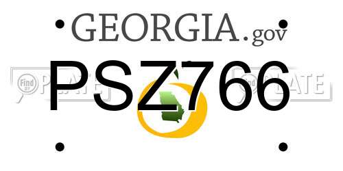 PSZ766 Georgia License Plate