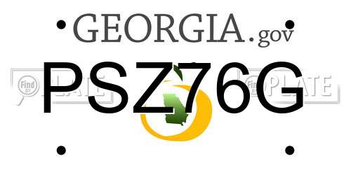 PSZ76G Georgia License Plate