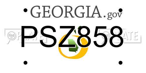 PSZ858 Georgia License Plate