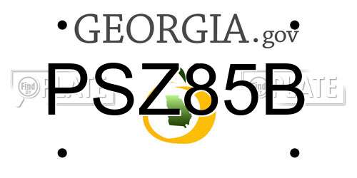 PSZ85B Georgia License Plate