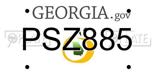 PSZ885 Georgia License Plate