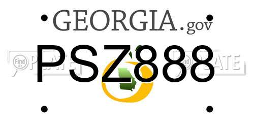 PSZ888 Georgia License Plate
