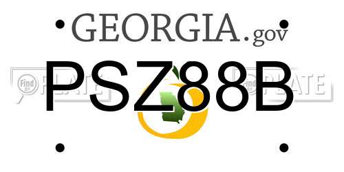PSZ88B Georgia License Plate