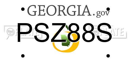 PSZ88S Georgia License Plate