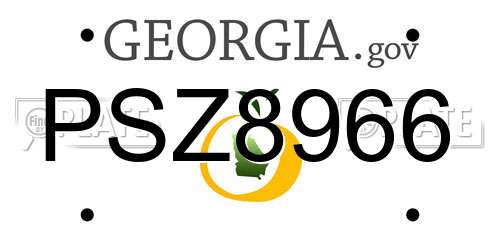 PSZ8966 Georgia License Plate