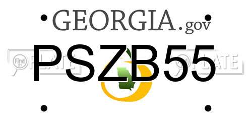 PSZB55 Georgia License Plate
