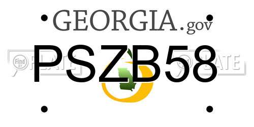 PSZB58 Georgia License Plate