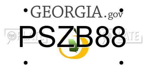 PSZB88 Georgia License Plate